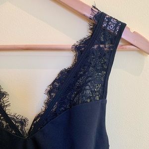 Aqua Black skater dress with lace